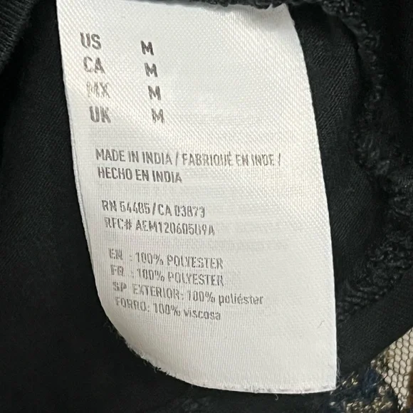 American Eagle Outfitters Black Sheer Embroidered Goth Boho Flares Blouse Sz M - Picture 6 of 7